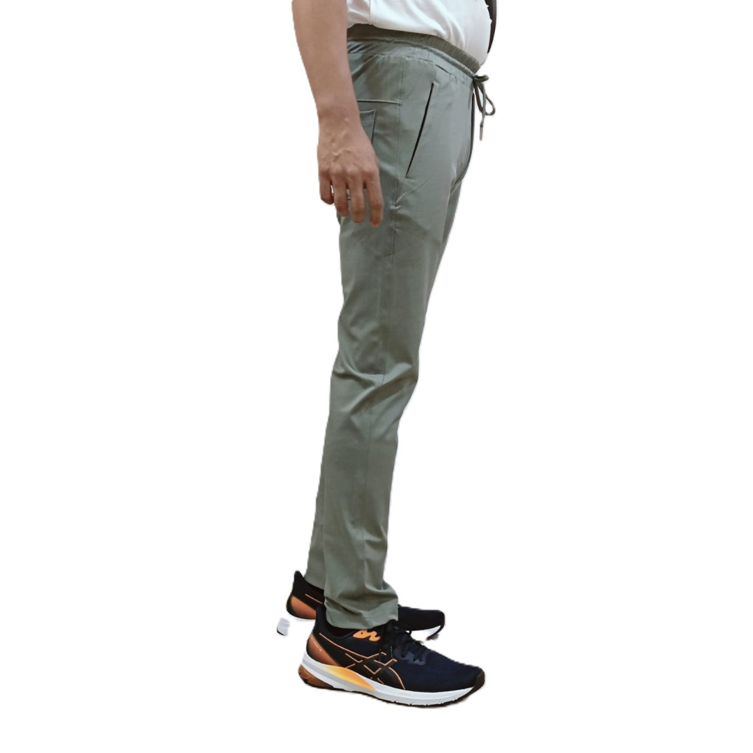 Dry-Melange Men's Track Pant, Soft & Stretchable, Polyester-Cotton Blend, Joggers, Perfect for Training & Loungewear (Pista Green)