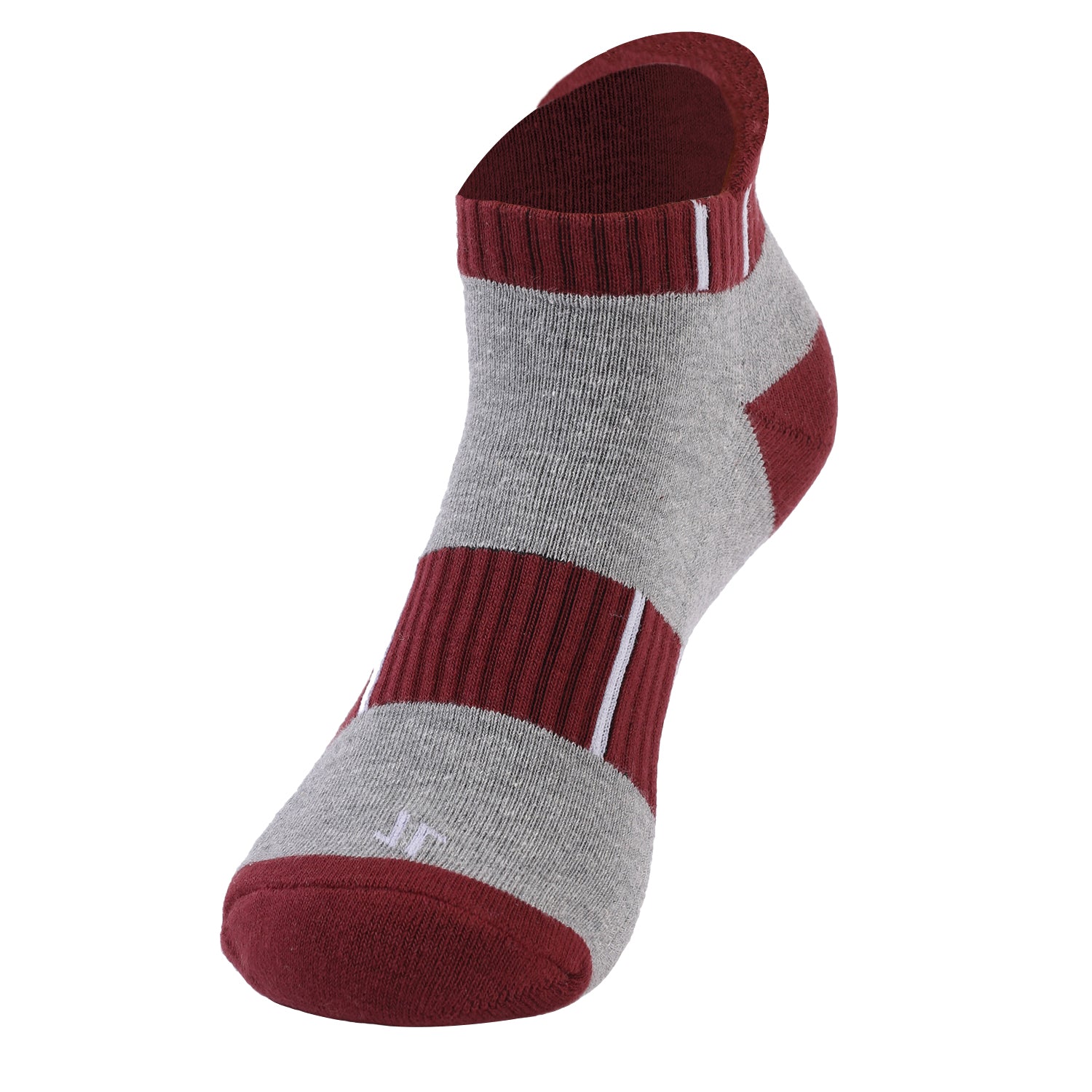 Ankle Cushioned Sports Unisex  Socks, Premium Cotton Blend, Comfortable, Versatile Design, Ideal for Gym & Sports Wear (Red/Grey)