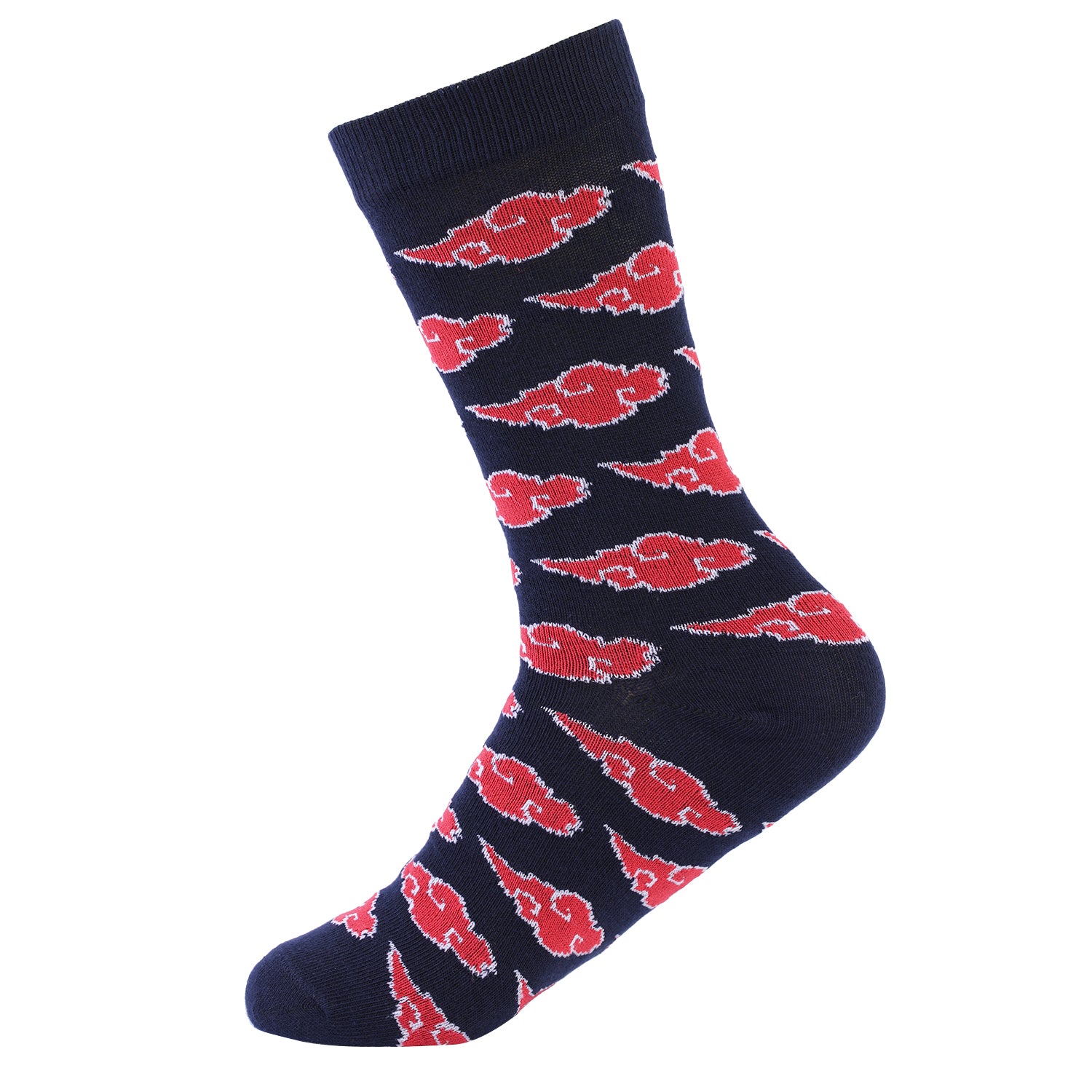 Formal Men's Socks - Akatsuki Edition, Cotton Blend, Stylish Pattern, Soft and Durable, Comfortable for Office Use (Navy Blue)