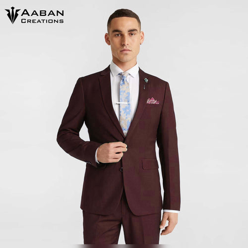 Men Crater Brown 2 pc Business Suit Formal Wear With Custom Made Body Slim Fit Impressive Luxury Wear Meetings Also For Occasional