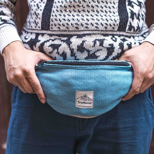 Hemp Fanny Pack with Dual Compartments | Eco-Friendly Waist Bag with Premium YKK Zipper Closure