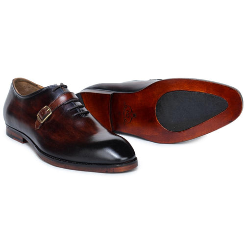 Thin-Strap Dark oak Wooden Oxford, Goodyear Welted, Handcrafted Detailing, Premium Leather, Brogue Pattern, Lightweight Design