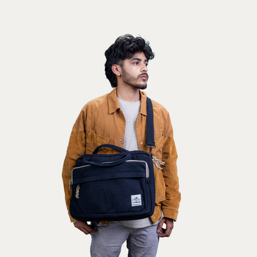 Hemp Laptop Side Bag | Laptop Messenger Bag with Adjustable Shoulder Strap