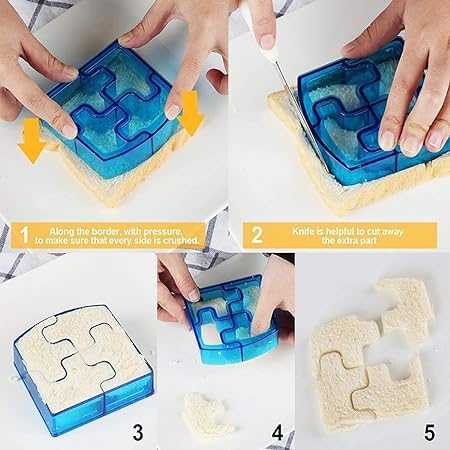 Sandwich Cutter for Breakfast/Lunch Making Mold (Pack of 3) (Random)