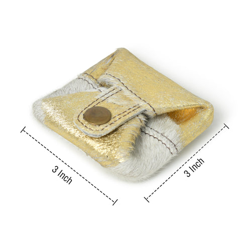 Gold Foil Stylish Premium Leather Coin Pouch (Pack of 2)