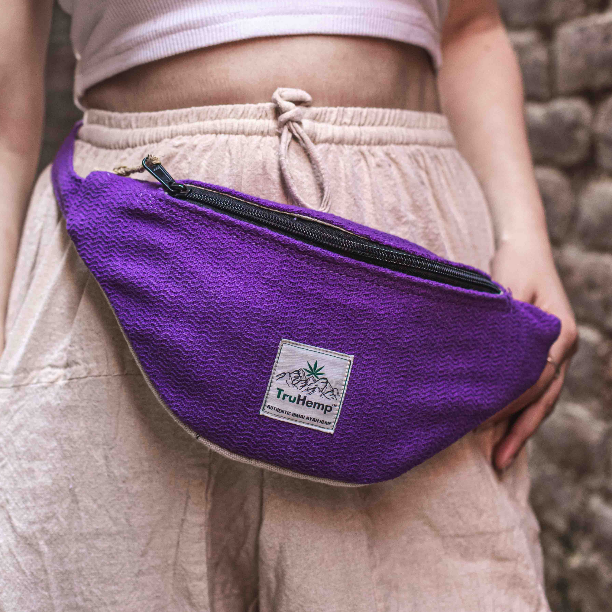 Hemp Fanny Pack with Dual Compartments | Eco-Friendly Waist Bag with Premium YKK Zipper Closure