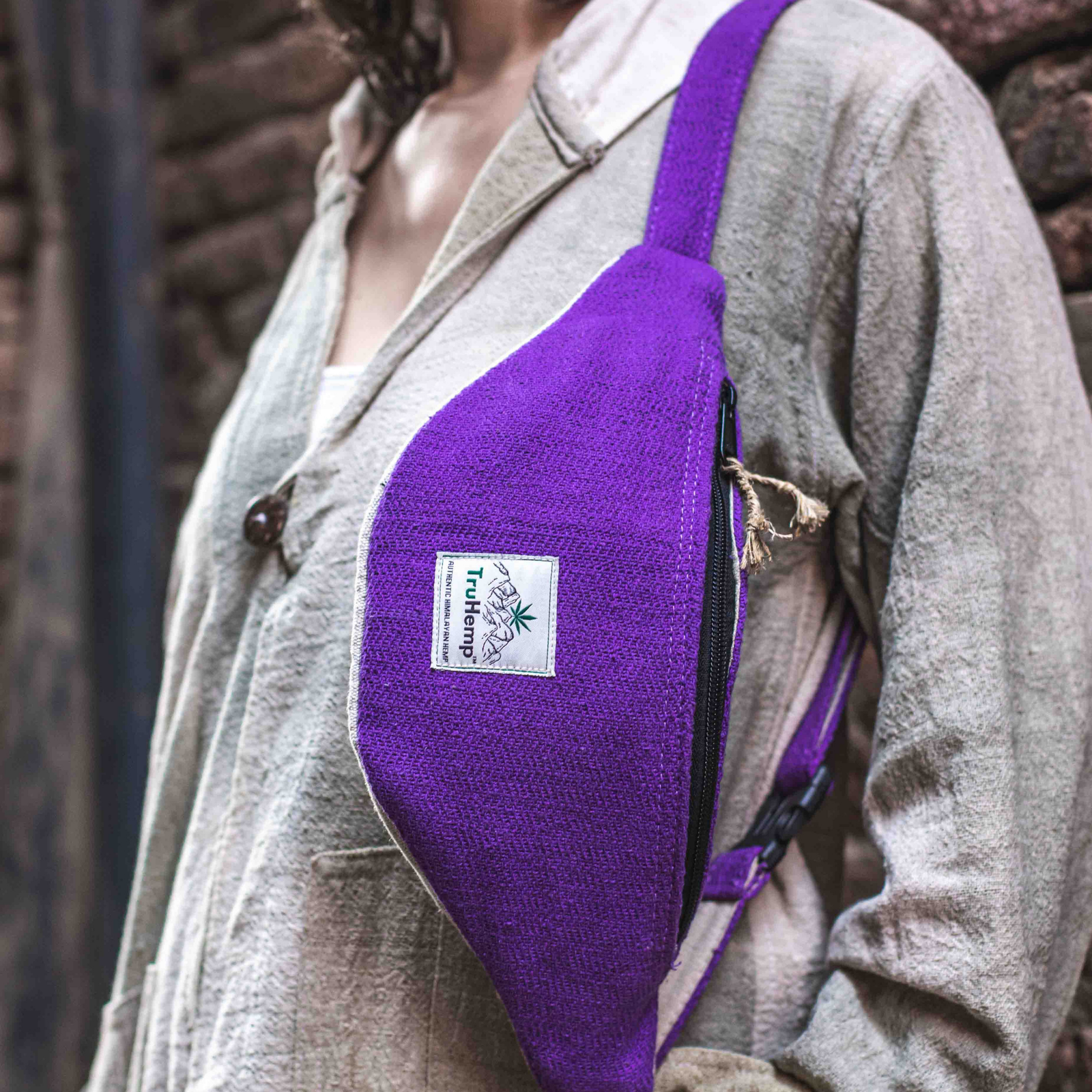 Pure Hemp Fanny Pack Waist Hip Bag with Adjustable Strap