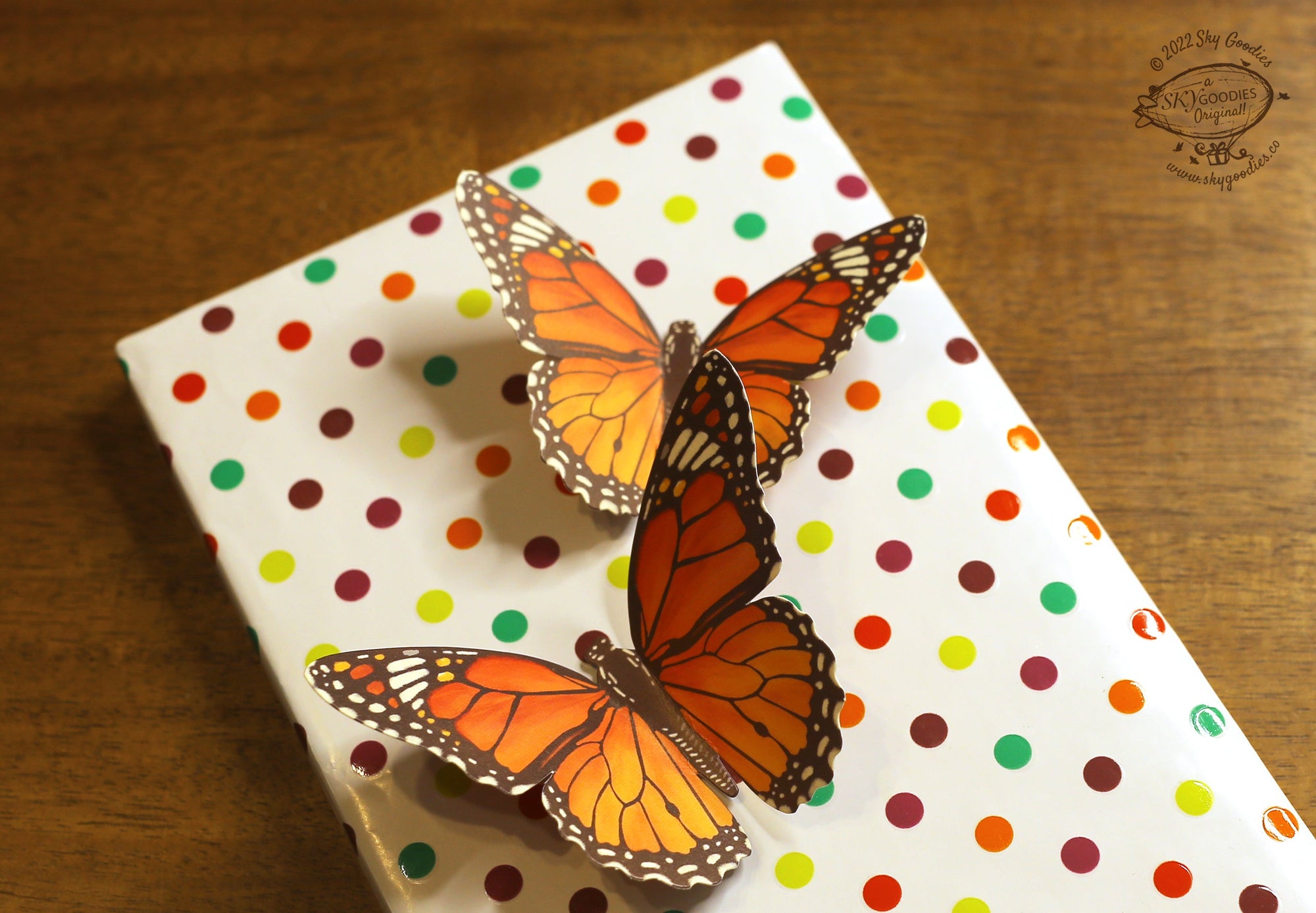 Paper Monarch Butterflies for Wall Decoration, Decorative Accent, Ideal for Home DÃ©cor, Elegant Design (Set of 2)