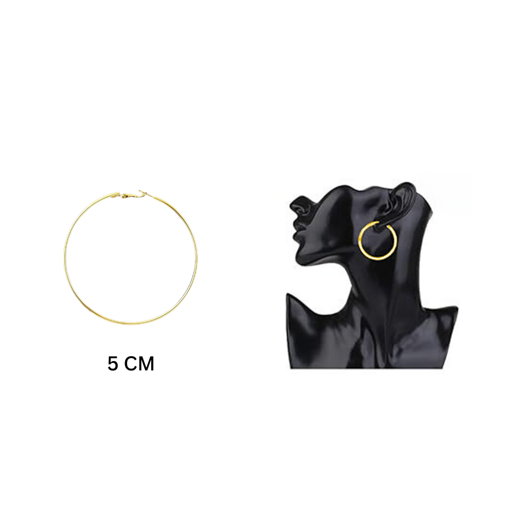 Gold Hoop Earrings Set | Chunky Earrings - Set of 3 (Small, Medium & Large)