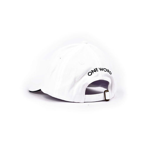 Oneword Baseball Cap Adjustable Size for Running Workouts and Outdoor Activities, Soft Cotton Cap ( White )