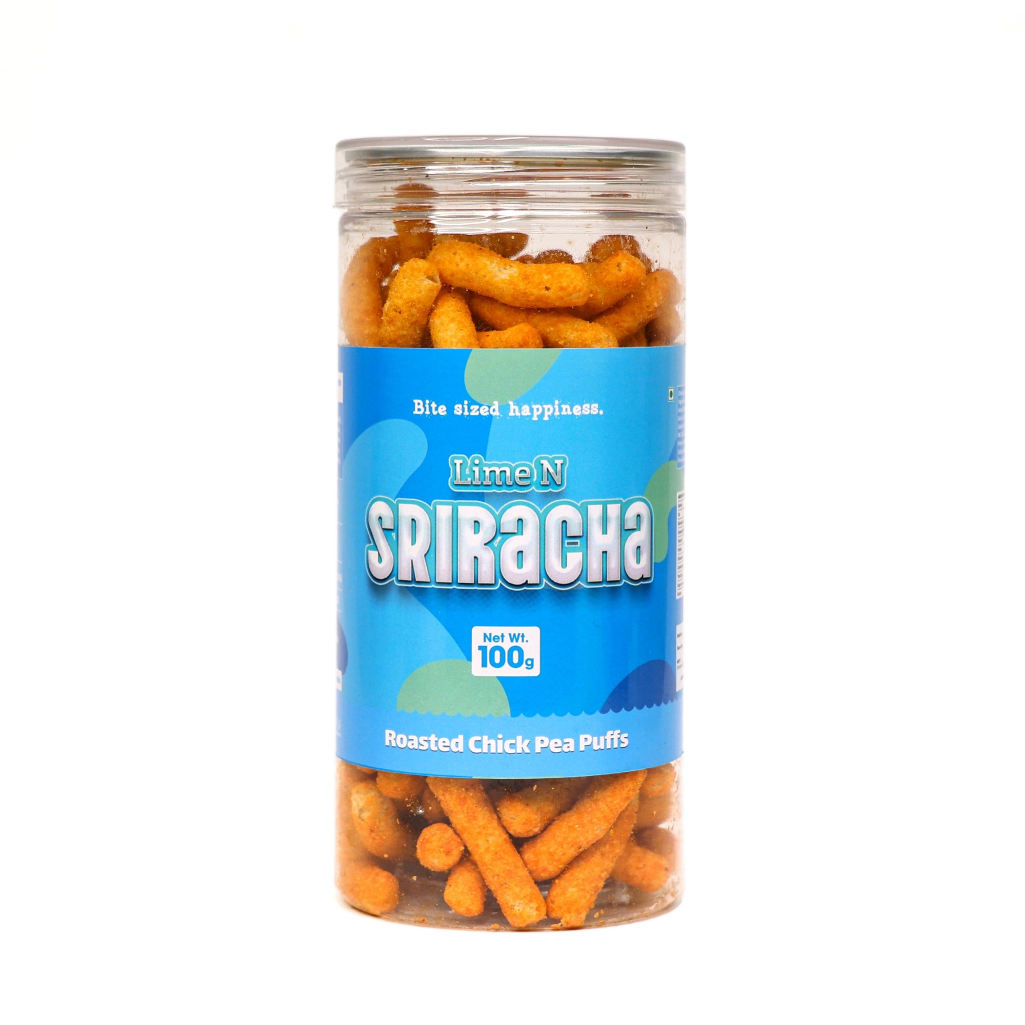 Crack A Nut's Lime N Sriracha Roasted Chickpea Puffs, Tasty & Nutritious Snack, Rich in Protein & Low in Sugar, Lightly Roasted Chickpea Delight, Ideal for Cravings & Guilt-Free Enjoyment, 100g