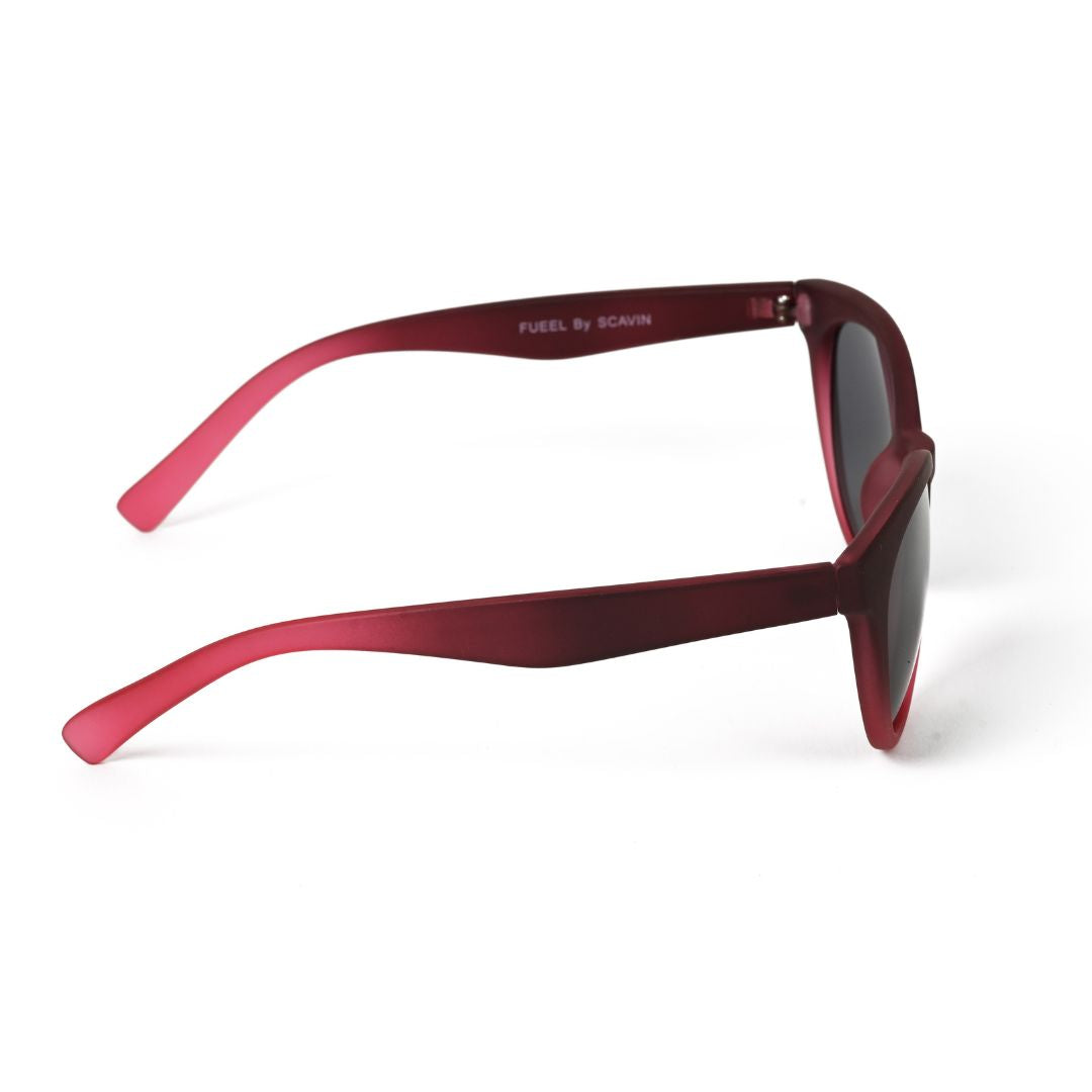 HD UV Protection Sunglasses - Red Matt Finish Frame with Light Black Lens, Stylish, UV Protection, High Contrast for Sharp Day Vision, Unisex, Perfect for Outdoor Activities