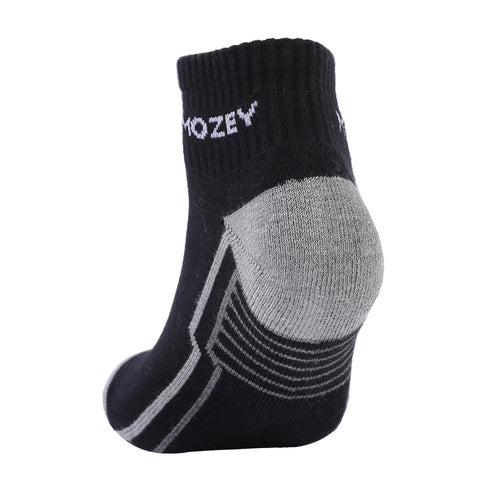 Ankle Activewear Unisex Socks, Premium Cotton Blend, Comfortable, Versatile Design, Ideal for Gym & Sports Wear (Black/Grey)