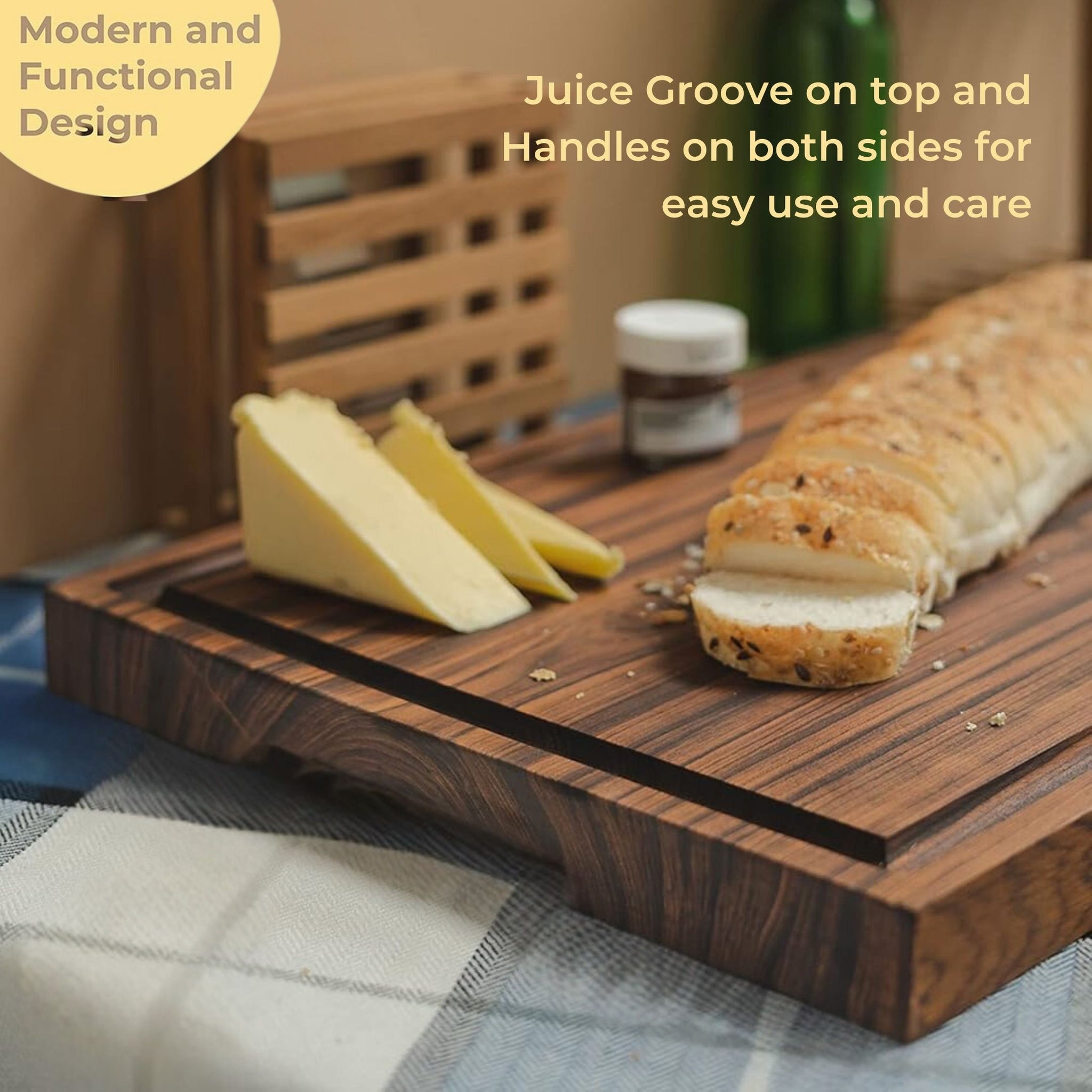 old trunk | Handcrafted Teak Wood Chopping Board | Classique-Large (18x12x1.25 inches) | Durable & Eco-Friendly Kitchen Cutting Board | Perfect for Vegetables, Fruits & Bread