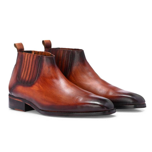 Imperium Chelsea Boots in Cognac, Cushioned Footbed, Lightweight Design, Comfortable Fit, Classic Style, Hand-Finished Burnish