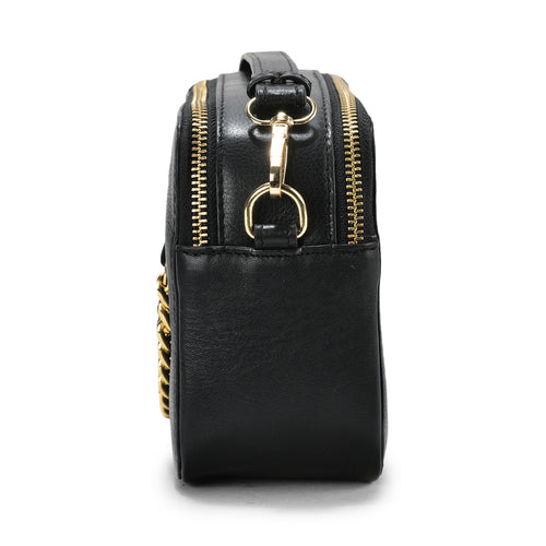 Blanka Cross-Body Leather Bag, Premium Black Leather, Stylish and Functional, Ideal for Casual and Formal Settings (Black)