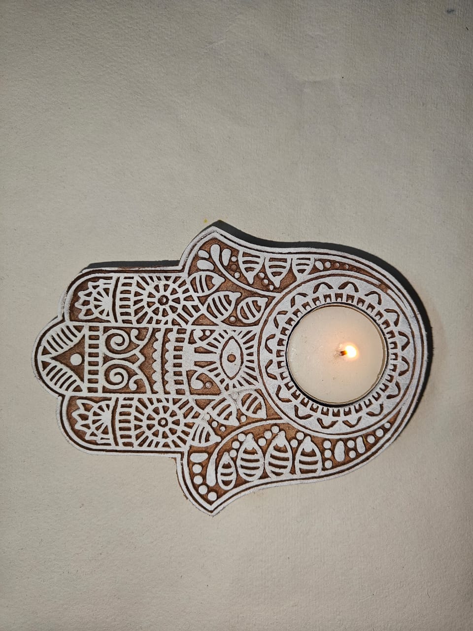 Hamsa hand tea light holder (set of 2)