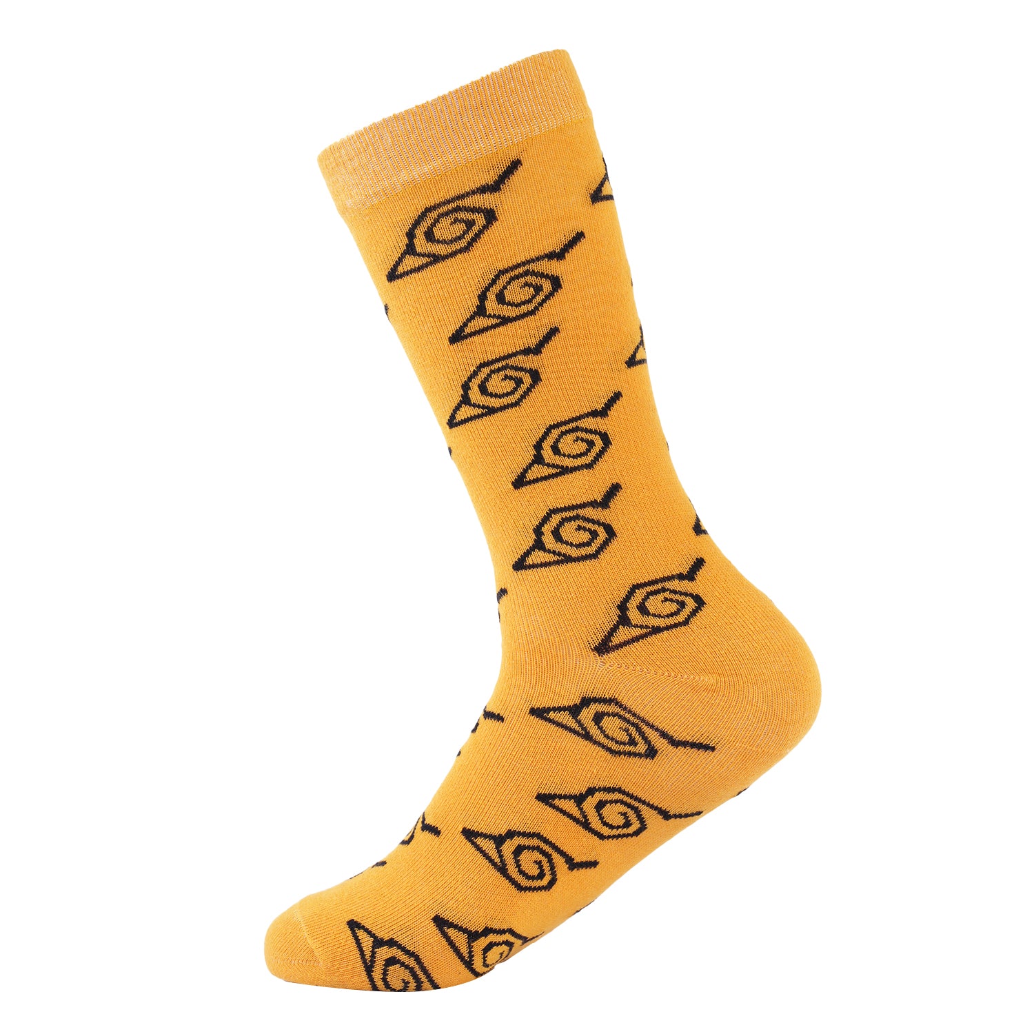 Formal Men's Socks - Naruto Edition, Premium Cotton Blend, Stylish Pattern, Soft and Durable, Comfortable for Office Wear (Yellow)