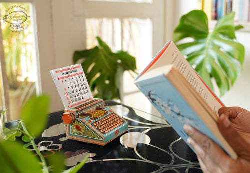 DIY Typewriter Calendar - COLORFUL, Fun and Functional Calendar, Ideal for Home Office, Vibrant Desk Accessory