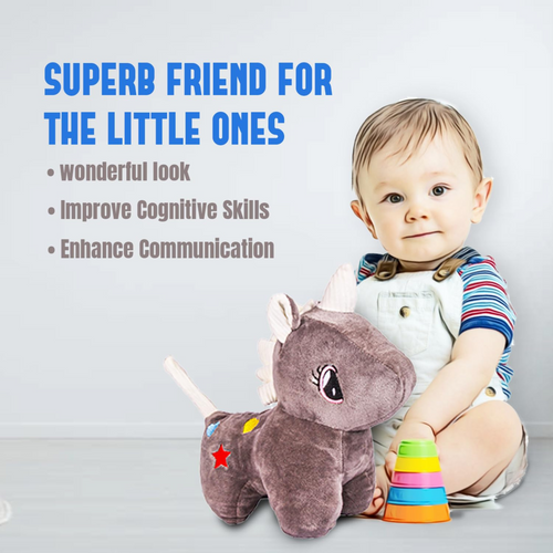 Pony Plush Toy with 100% Cotton Fiber | Cuddly Companion for Kids with Non-Toxic & Soft Design