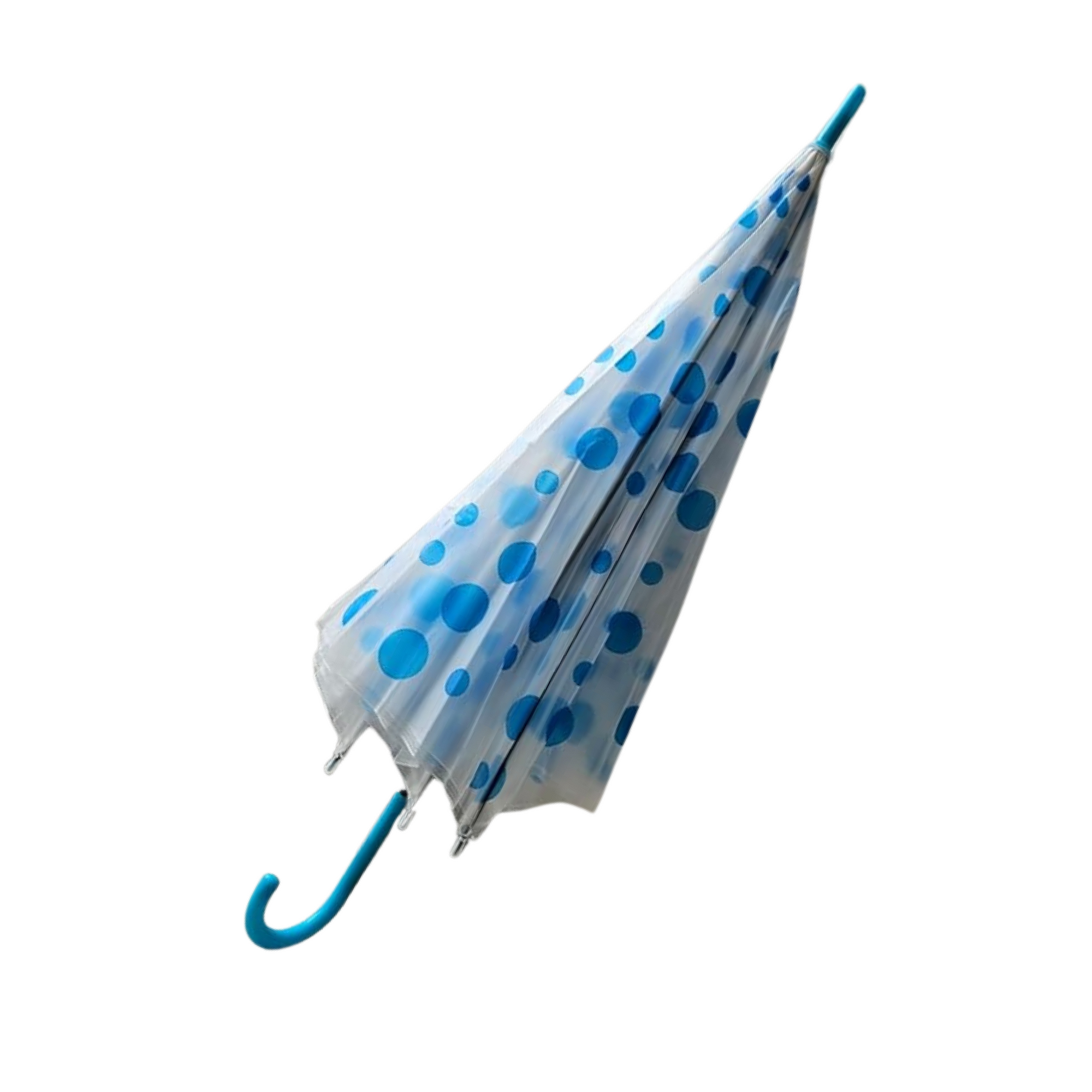 Transparent Polka Dot Umbrella with Durable Auto Open/Close | Women's Umbrella with 8 Wind-Resistant Ribs & Rounded Tips for Sun Protection & Rainy Season (Multicolor, 21-inch)