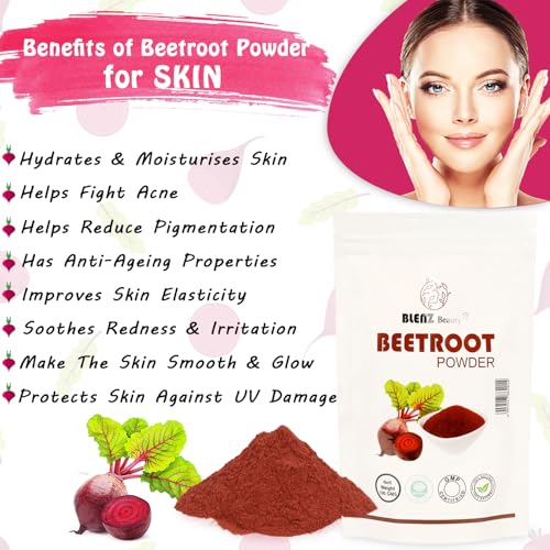 Beet Root Powder, Organic Hair & Skin Care Treatment, Natural Nourishment for Glowing Skin & Healthy Hair (100gm)