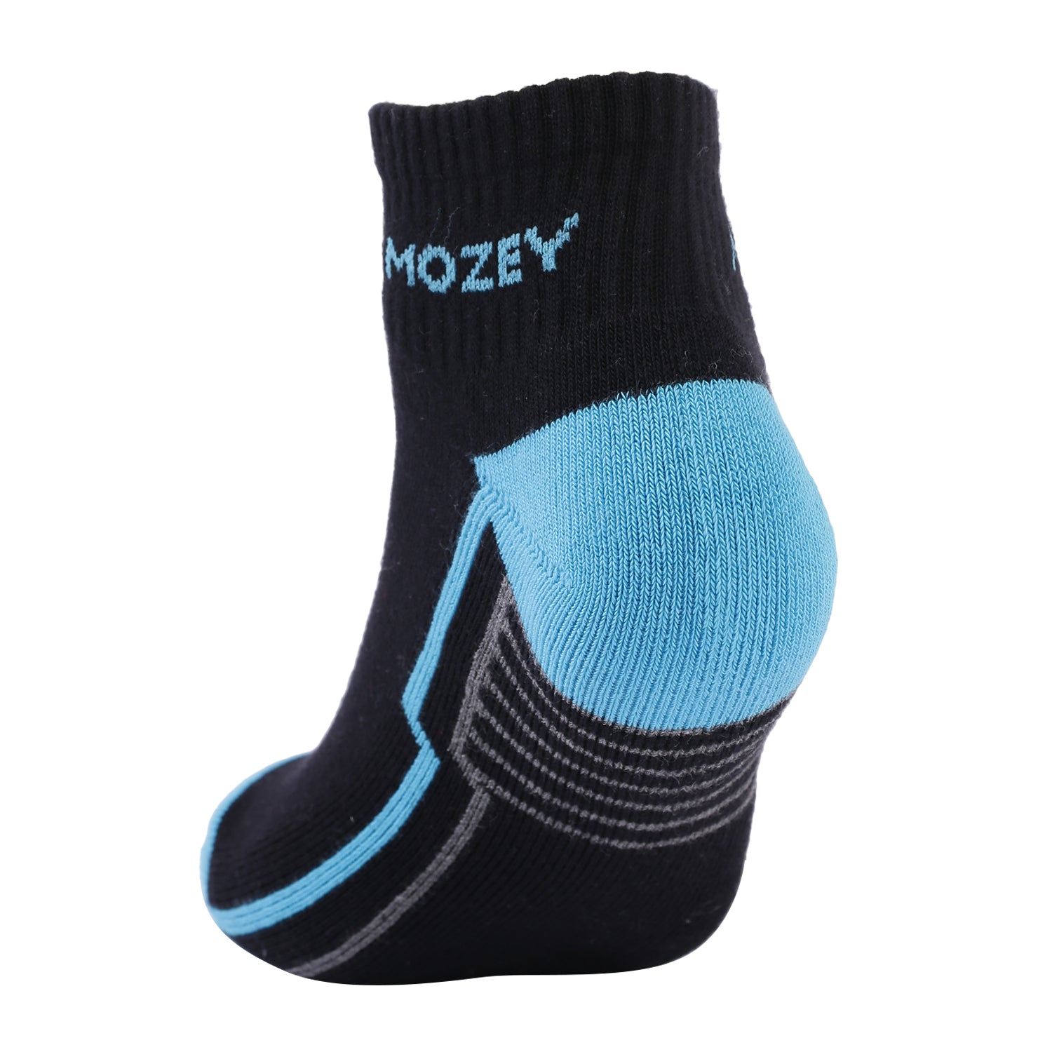 Ankle Activewear Unisex Socks, Premium Cotton Blend, Comfortable, Versatile Design, Ideal for Gym & Sports Wear (Black/Chlorine Blue)