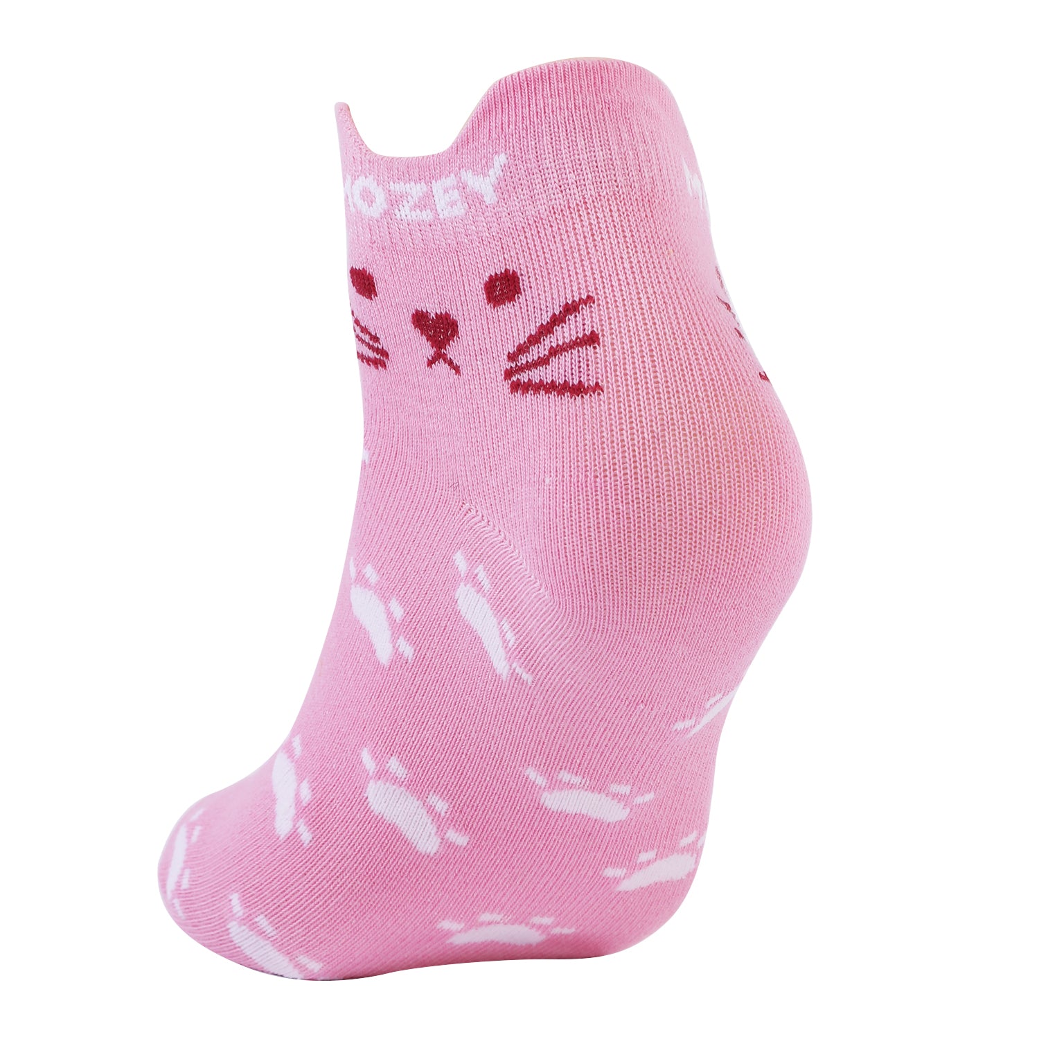 Ankle Cat Sneaker Socks, Premium Cotton Blend, Lightweight & Superior Grip, Extra Durability &  Perfect for Everyday and Casual Wear (Tommy Pink/White)