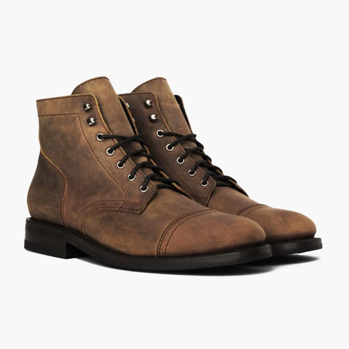 Ember Crest Burnt Copper Leather Boots, Handcrafted Detailing, Goodyear Welted, Comfortable Fit, Hand-Finished Burnish, Slip-Resistant Sole, Handcrafted Detailing