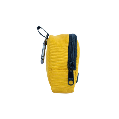 Pro Coin Pouch | Compact Coin Organizer with Zipper Closure and Detachable Hook | Yellow