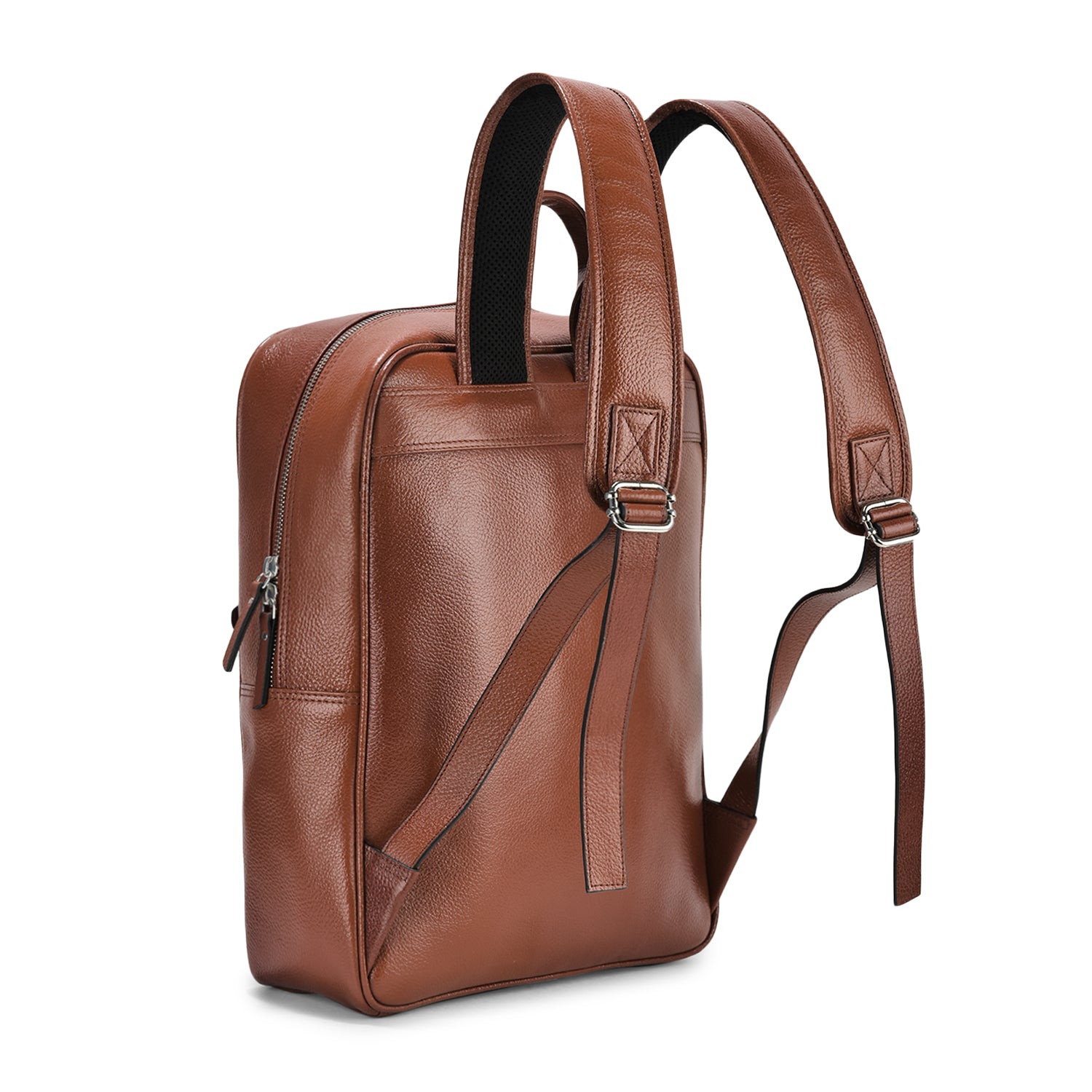 Athleisure Grain Leather Backpack, Durable Tan Leather, Comfortable and Spacious, Ideal for Everyday and Outdoor Use (Tan)