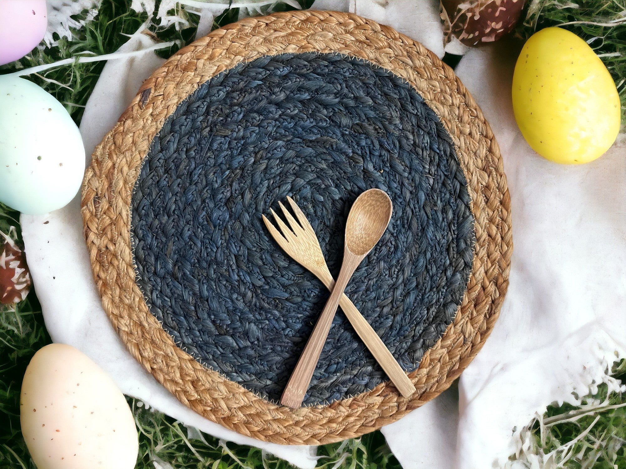 Jute Placemats set of 2 (blue)