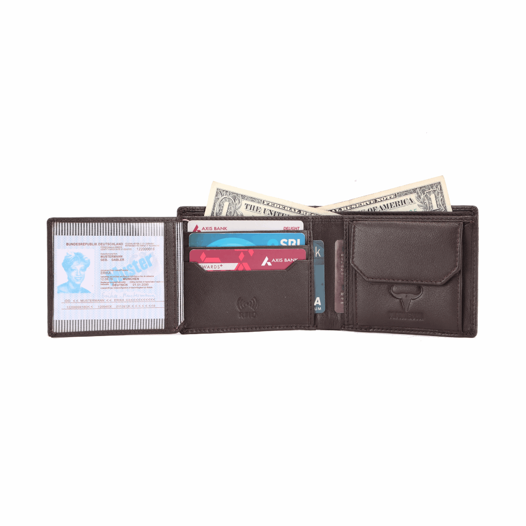 Bifold Textured Wallet with Multiple Card Slots | Slim Leather Wallet for Men