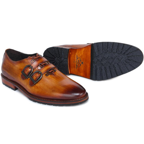 Armando Designer Lace Monkstraps, Slip-Resistant Sole, Comfortable Fit, Premium Leather, Handcrafted Detailing, Classic Style