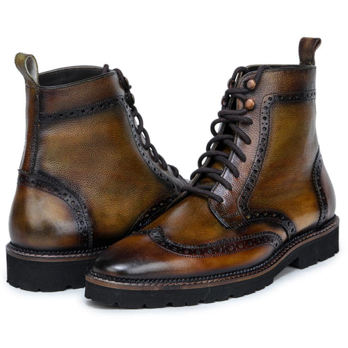 Jose Mild Laceup Jodhpur Boots, Premium Leather, Durable Construction, Brogue Pattern, Vintage Aesthetic, Cushioned Footbed, Flexible Outsole