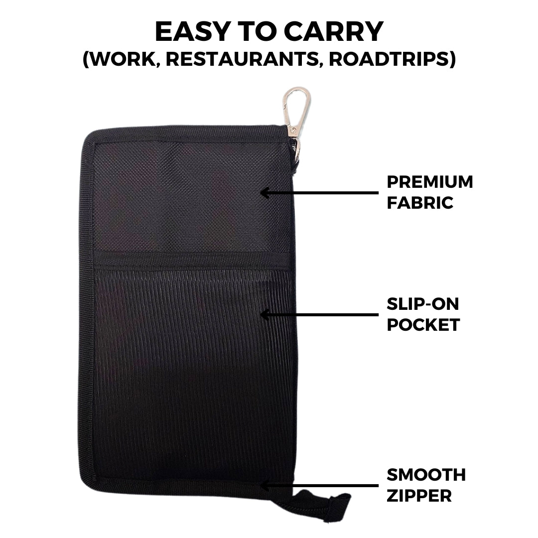 Outer Woods Nylon Insulin Cooling Wallet For Diabetics With Two Free Ice Gel Packs - Black | Insulin Travel Pouch | Insulin Cooling Case