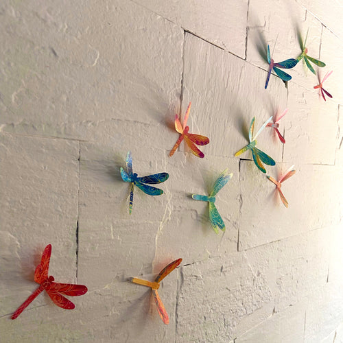 Decorative Paper Dragonflies, Lightweight, Decorative Accent, Ideal for Party DÃ©cor, Enhances Lighting Ambiance (Set of 24)