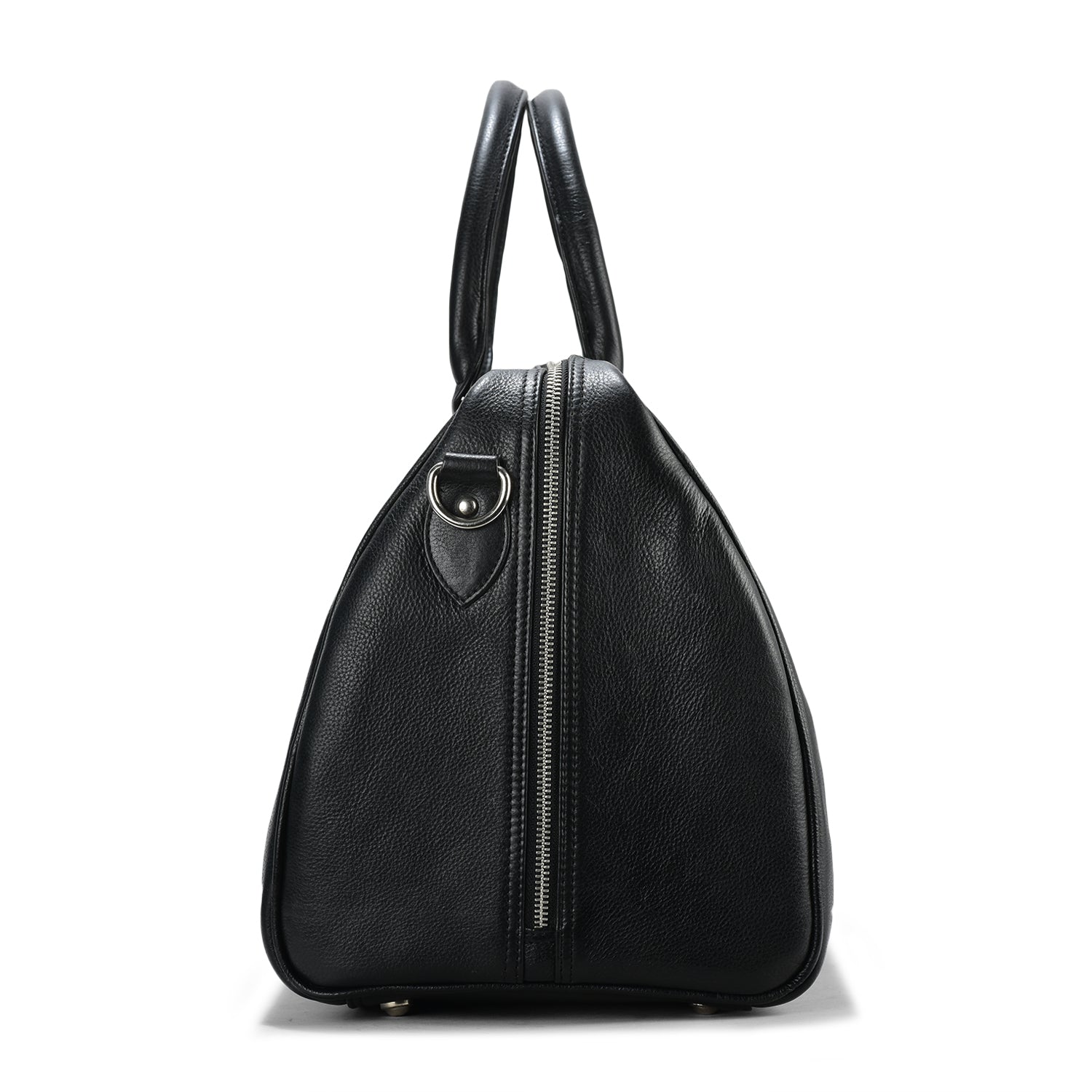 Vegas Leather Duffle Bag, Durable Black Leather, Spacious and Stylish, Ideal for Travel and Weekend Trips (Black)