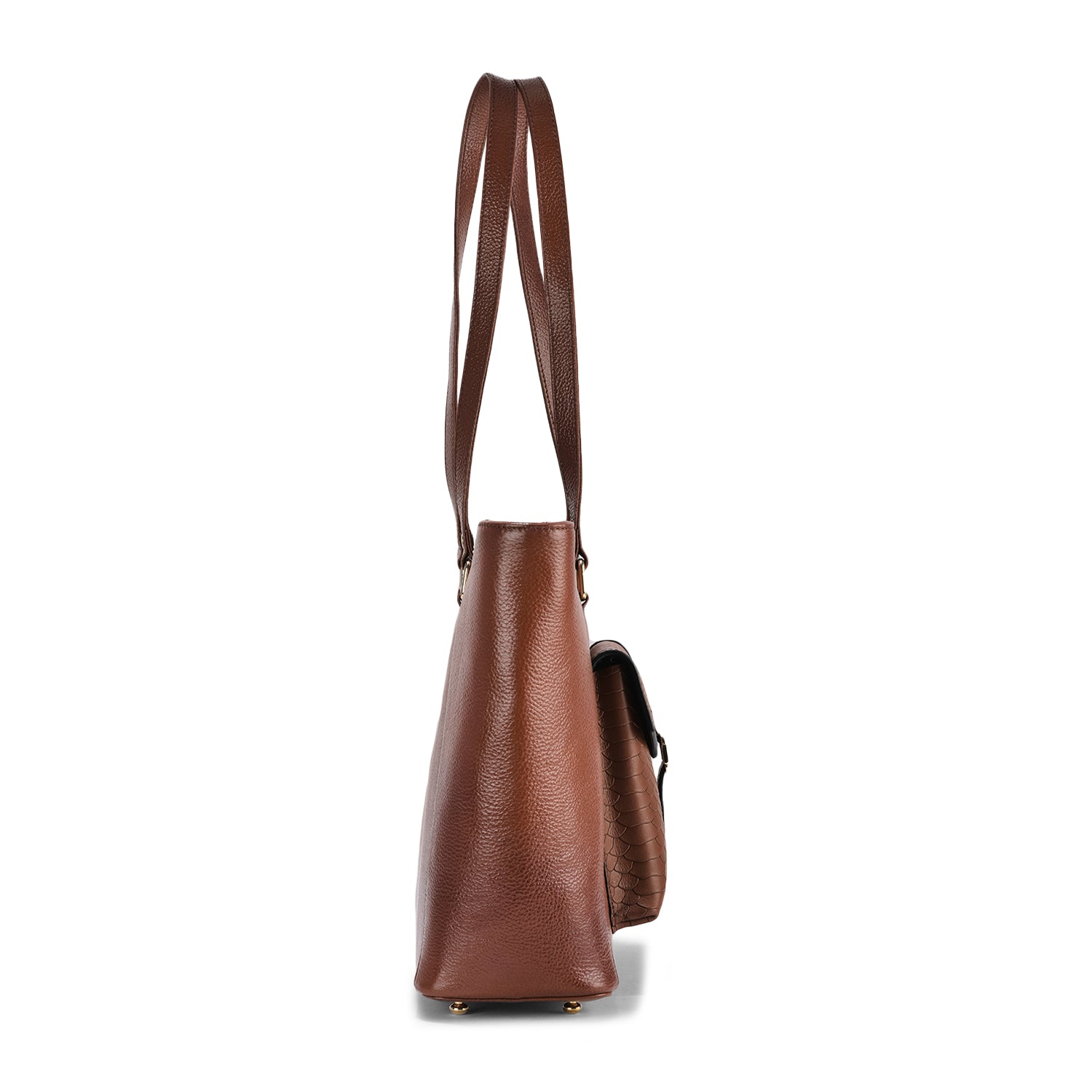 Valentina Croc Leather Handbag, Premium Brown Leather, Stylish and Durable, Ideal for Evening Wear and Casual Events (Brown)