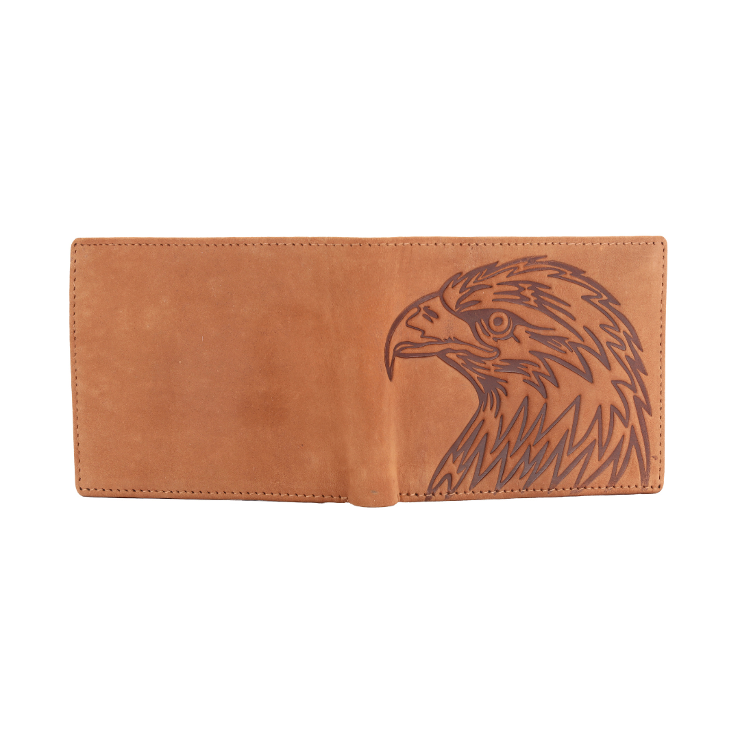 Premium Leather Wallet with Engraved Eagle Design | Slim Wallet for Men