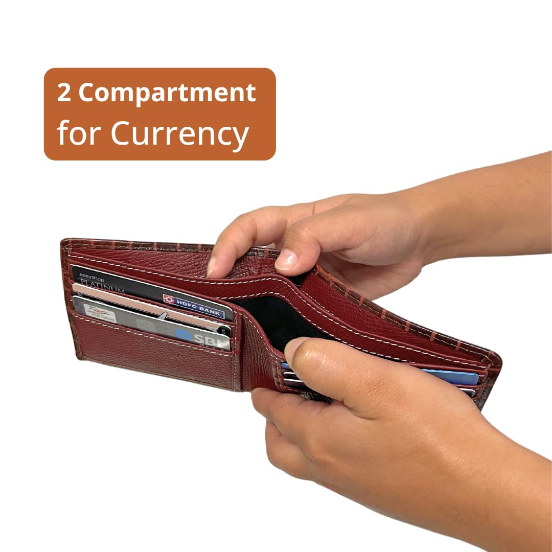 Genuine Leather Wallet for Men | Bifold Wallet with 6 Card Slots