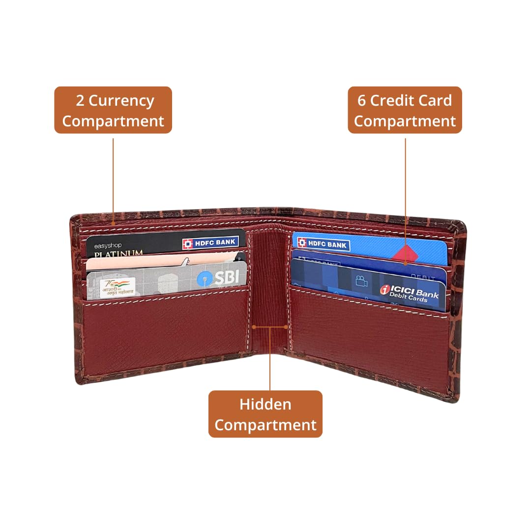 Genuine Leather Wallet for Men | Bifold Wallet with 6 Card Slots