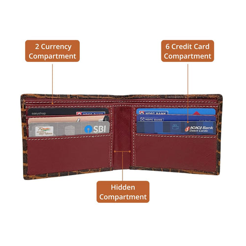 Genuine Leather Wallet for Men | Bifold Wallet with 6 Card Slots