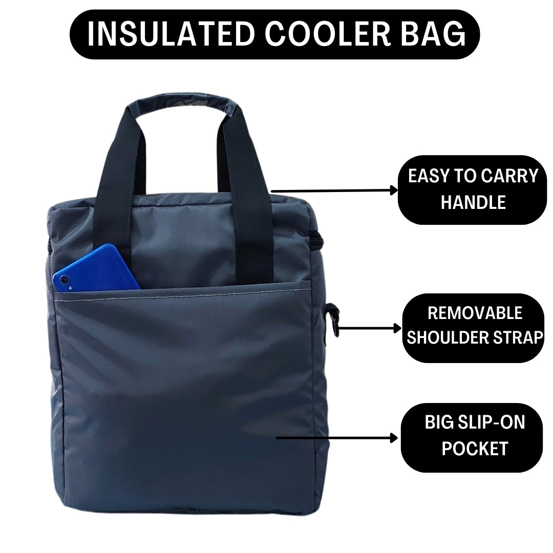 Outer Woods Insulated 6 Bottle Cooler Bag | with 6 Units of Ice Gel Packs | Wine Cooler Bag | Beer Cooler Bag | Insulated Bag | Fits 6 Full Size Bottles