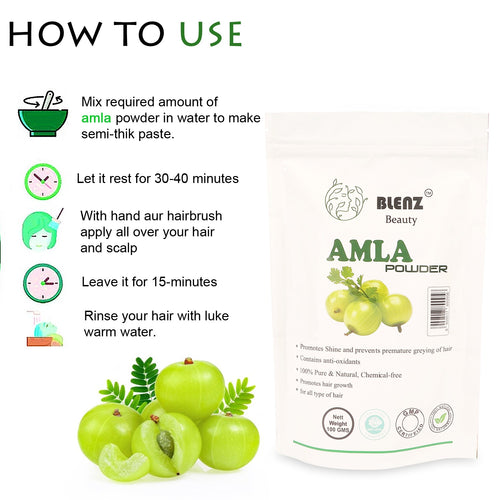 Amla Powder, Organic Hair and Skin Treatment, Natural Nourishment for Scalp and Skin, Suitable for All Hair Types (100g)