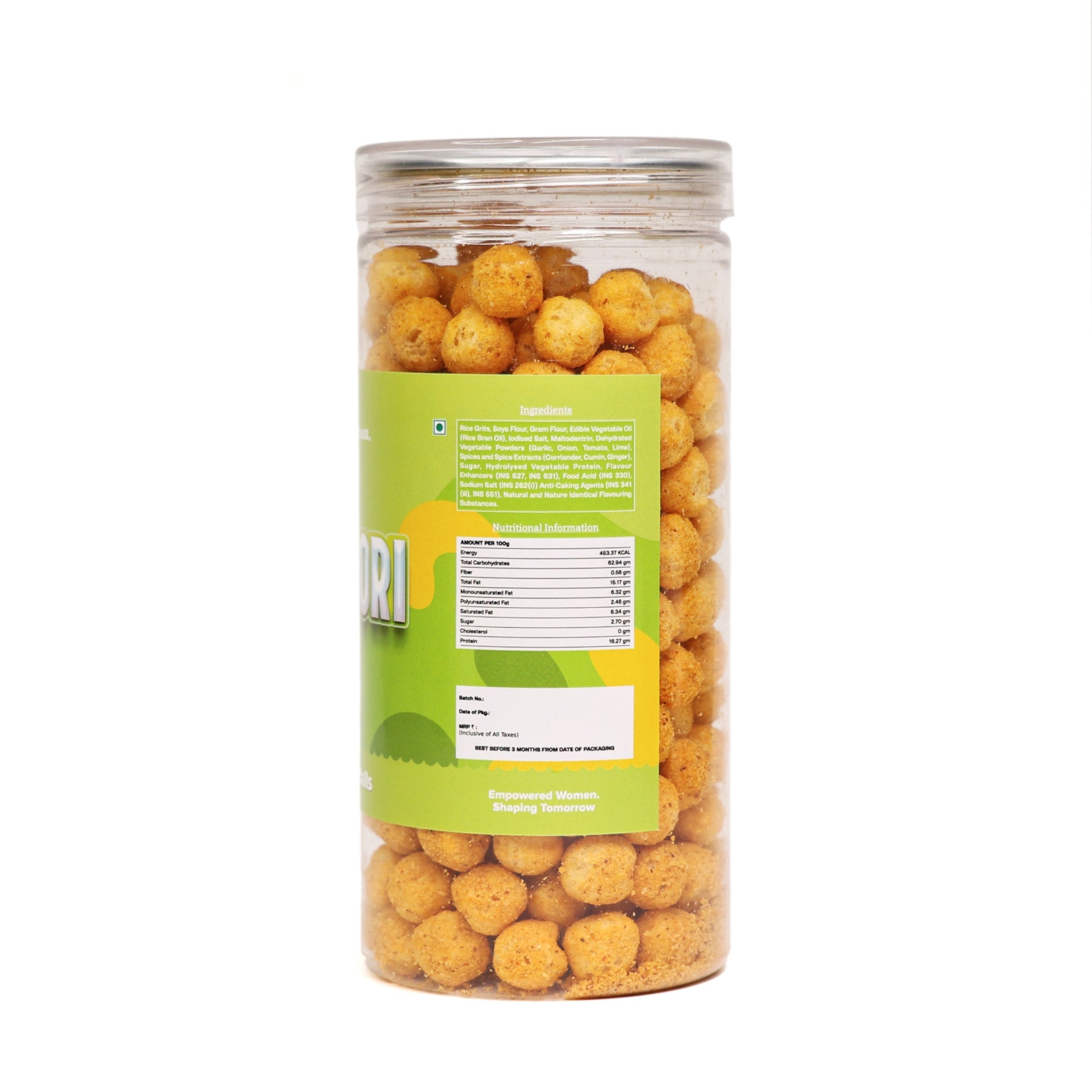 Crack A Nut's Tandoori Roasted Multi-Grain Puffs, Savory & Healthy Snack, Packed with Protein & Low in Sugar, Lightly Roasted Multi-Grain Goodness, Perfect for Cravings & Guilt-Free Indulgence, 100g.