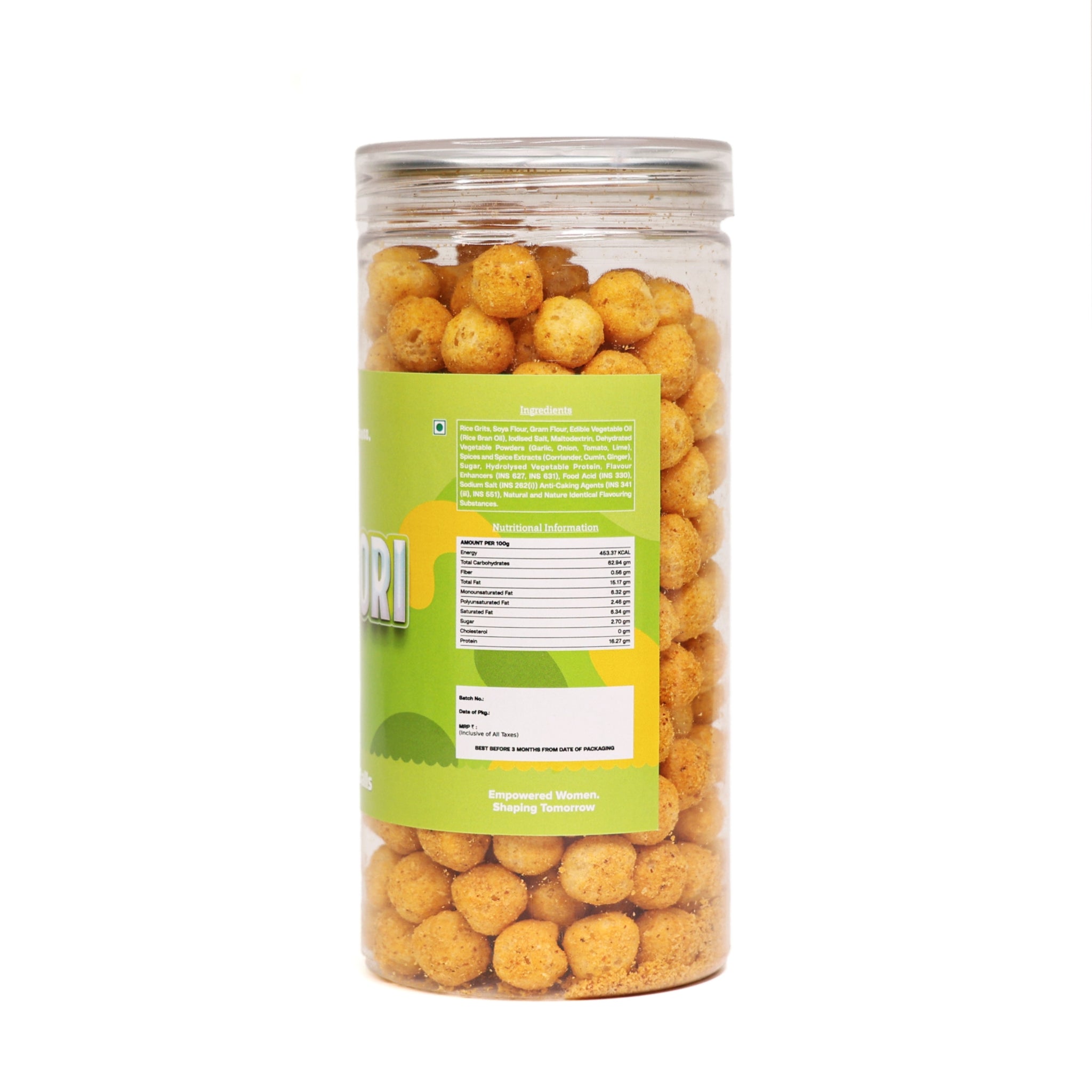 Crack A Nut's Tandoori Roasted Multi-Grain Puffs, Savory & Healthy Snack, Packed with Protein & Low in Sugar, Lightly Roasted Multi-Grain Goodness, Perfect for Cravings & Guilt-Free Indulgence, 100g.