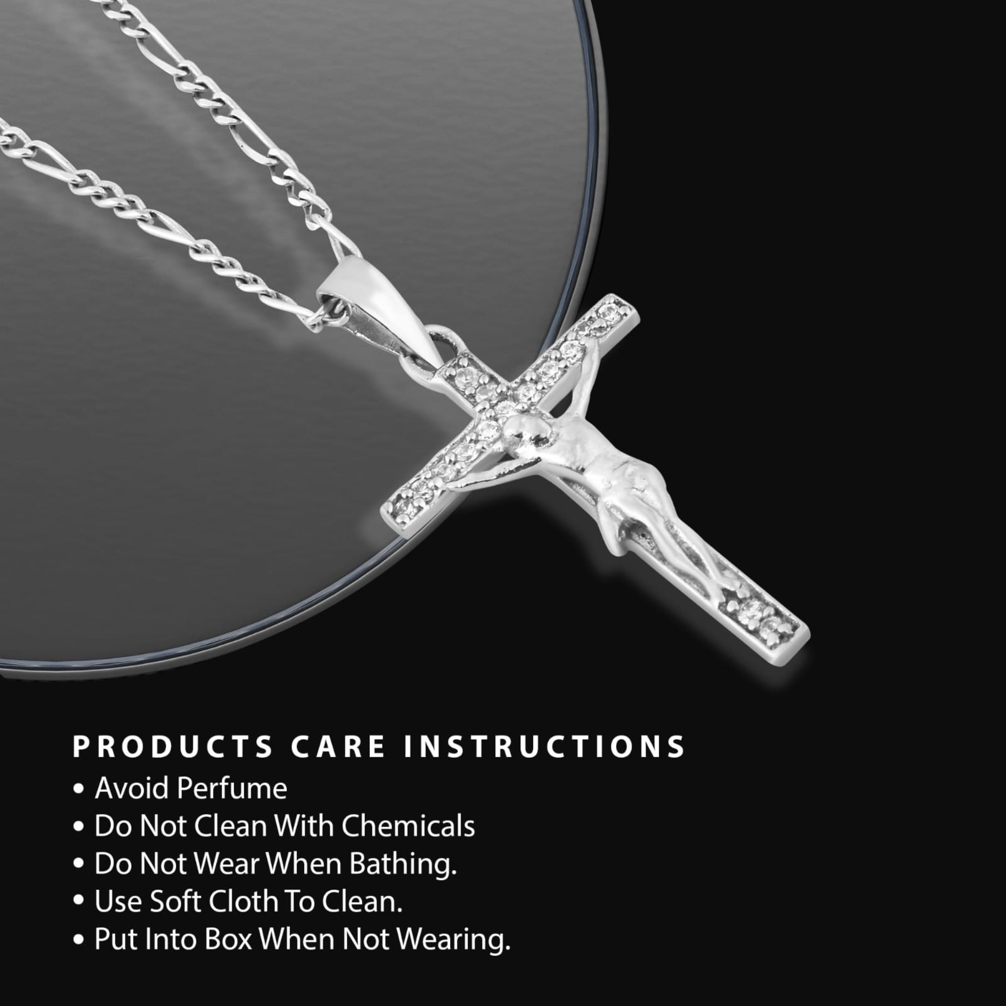 Sterling Silver Cross Pendant, Zirconia Inlay Necklace for Women, Pendant with Chain, Jewelry Gift, Perfect Gift for Her