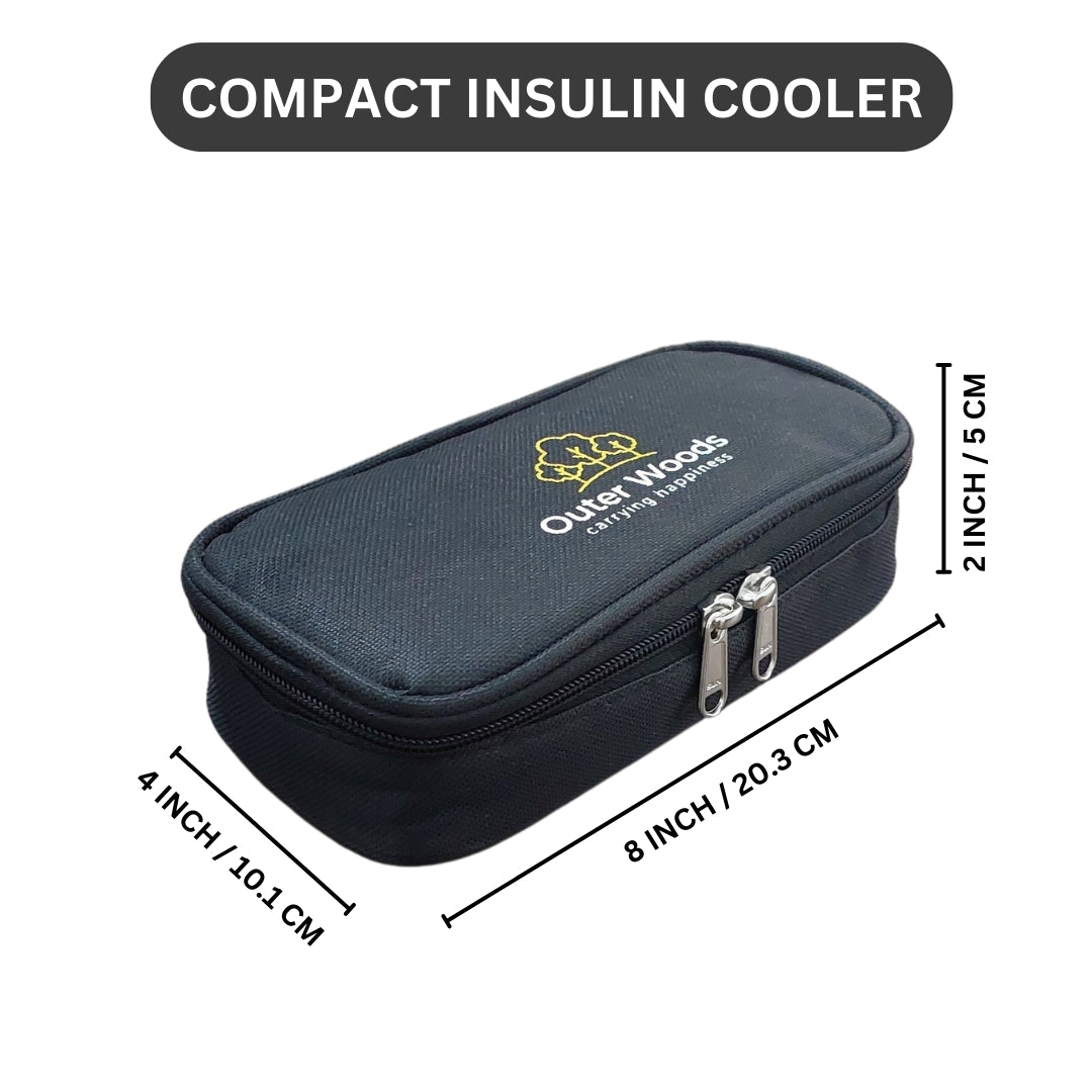 Outer Woods Insulin Cooling Travel Pouch for Diabetics with Two Ice Gel Packs | Ice Pack for Insulin | Insulin Cooler Bag for Travel | Keep Insulin Safe and Cool for 6 to 8 Hours