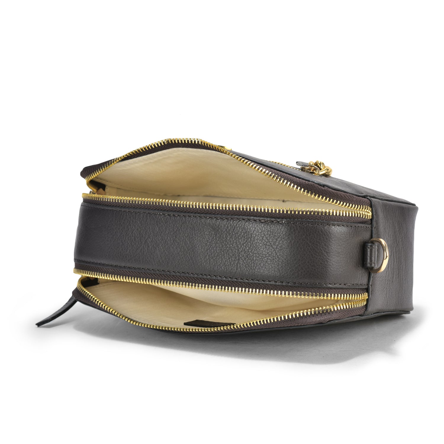 Blanka Cross-Body Leather Bag, Charcoal Leather, Compact and Elegant, Perfect for Everyday Carry (Charcoal)